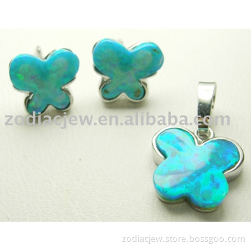 925 sterling silver jewelry sets with synthetic opal